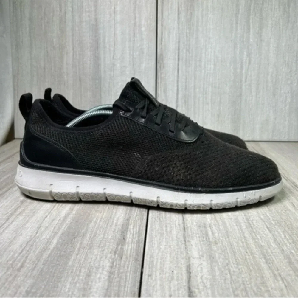 Cole Haan Black Knit Casual Oxfords with White Sole